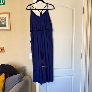 Soma Royal Blue Strappy Jumpsuit size L